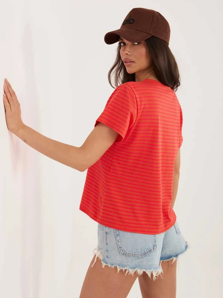 Italy Moda Marškinėliai moterims-IT-TS-22397.89-fluo rožinė