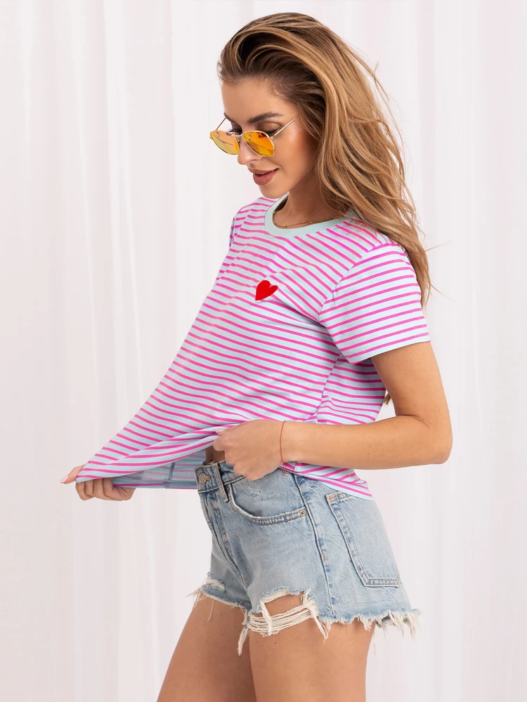 Italy Moda T-shirt-IT-TS-22397.89-šviesiai mėlyna