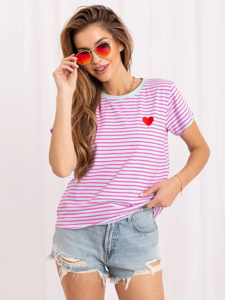 Italy Moda T-shirt-IT-TS-22397.89-šviesiai mėlyna