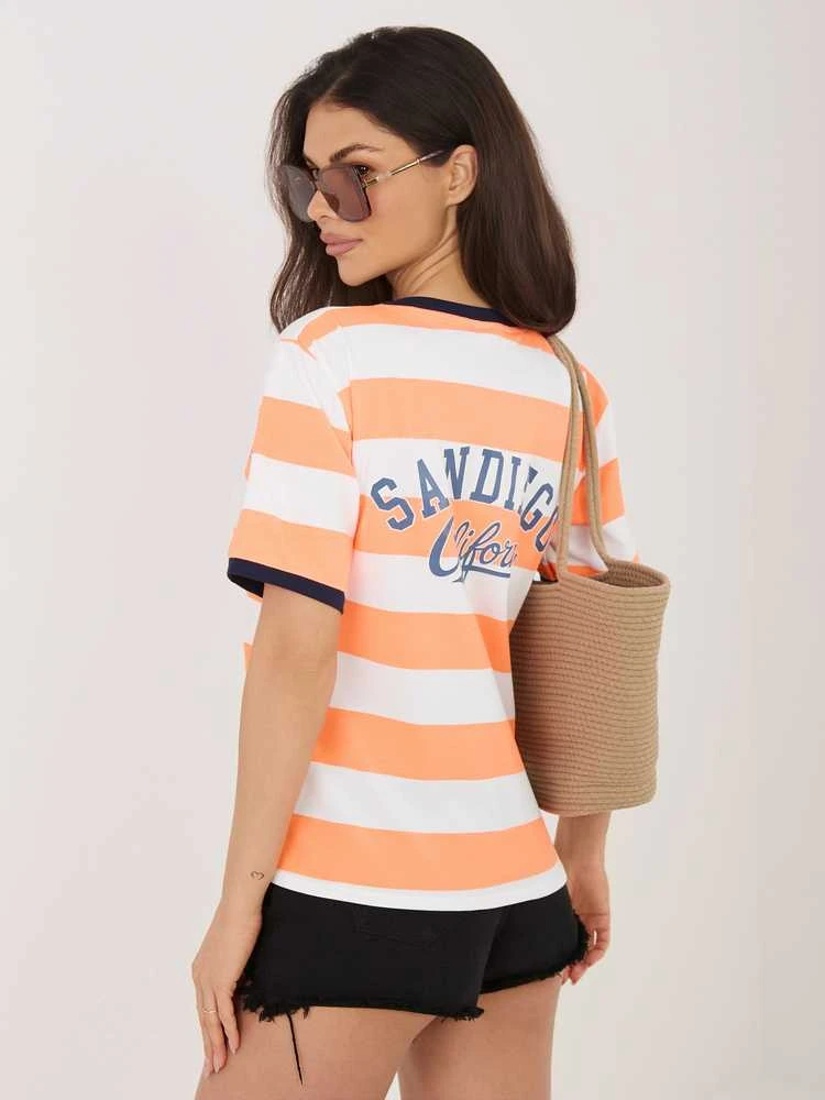 Italy Moda Marškinėliai moterims-IT-TS-22533.55-fluo oranžinė