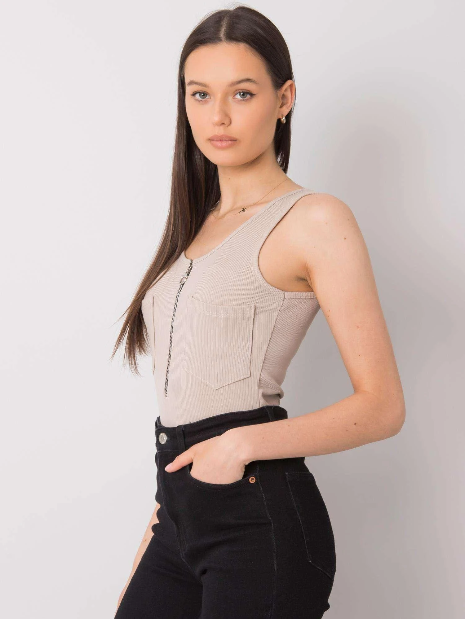 Italy Moda Palaidinė-DHJ-TP-13287.36P-smėlio spalvos