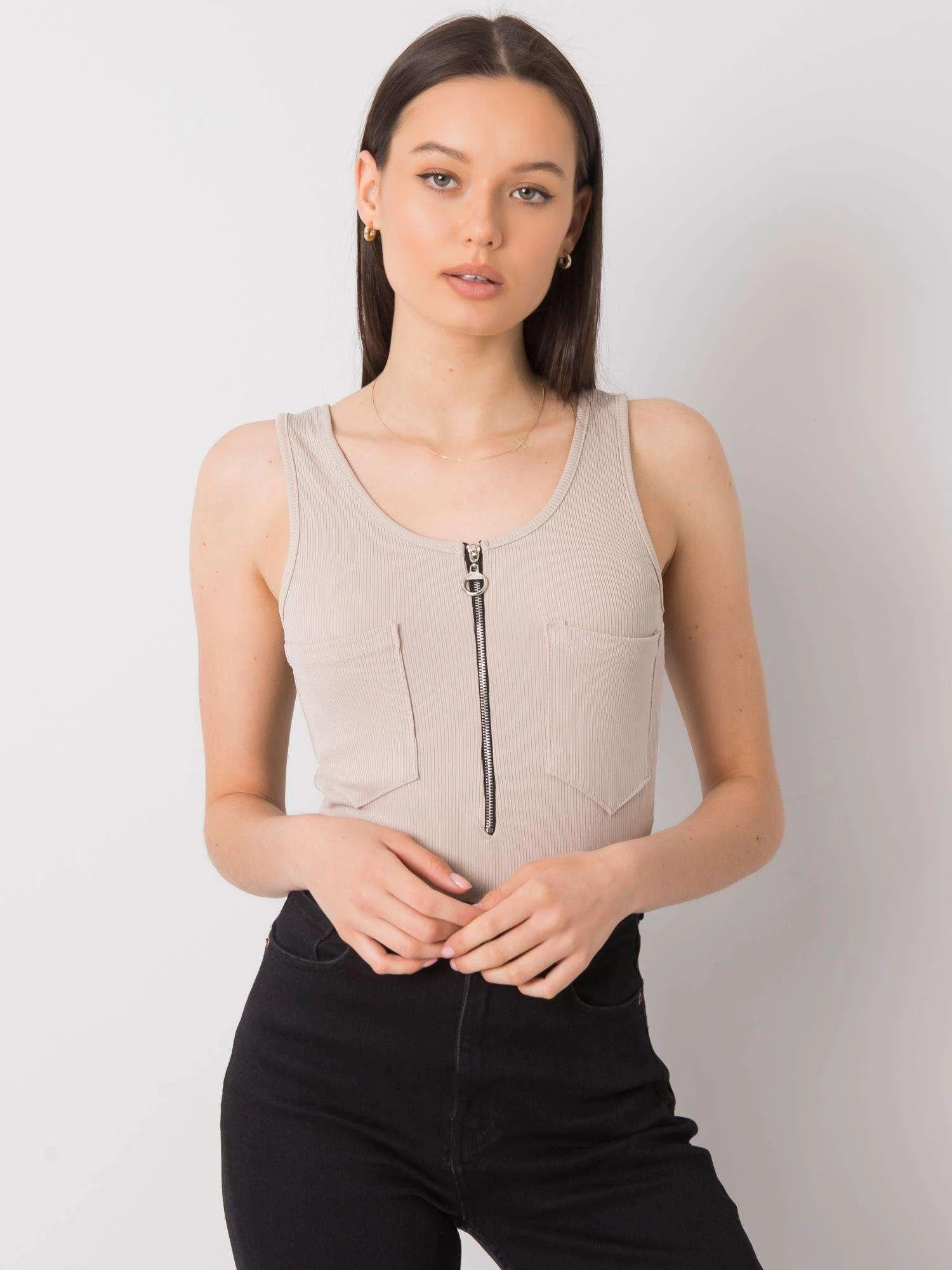 Italy Moda Palaidinė-DHJ-TP-13287.36P-smėlio spalvos