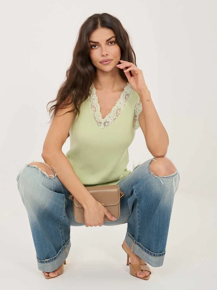 Italy Moda Top-MI-TP-KS-22508.01-šviesiai žalia