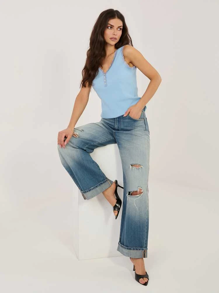 Italy Moda Top-MI-TP-KS-22528.96-šviesiai mėlyna