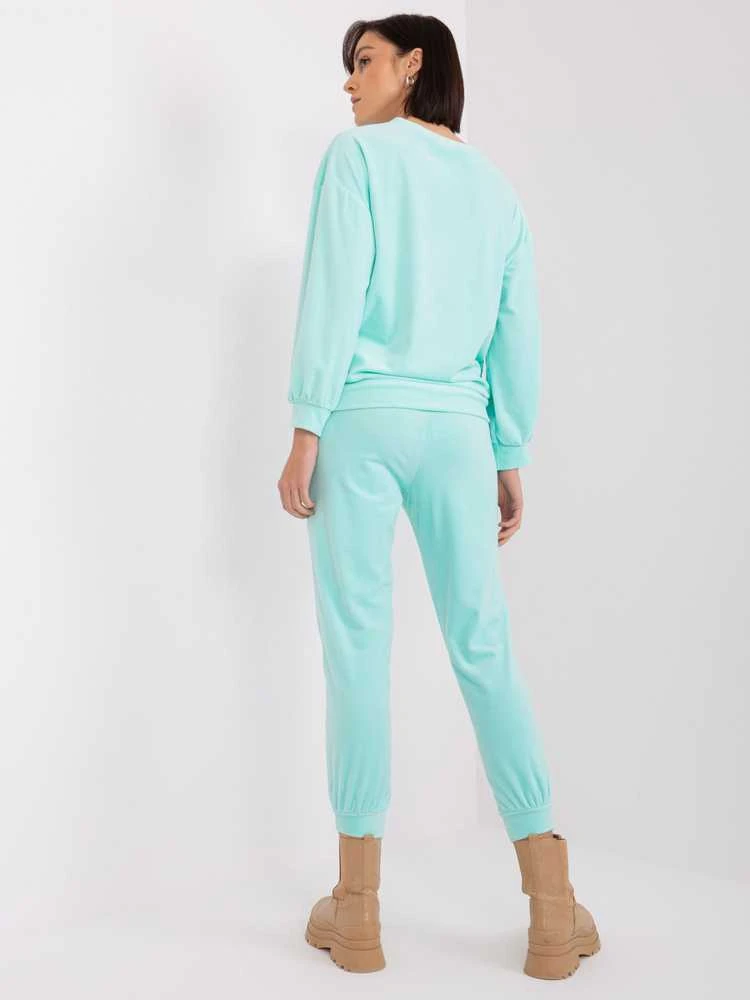 Italy Moda Veliūrinis komplektas moterimsDHJ-KMPL-8328.48-mietowy