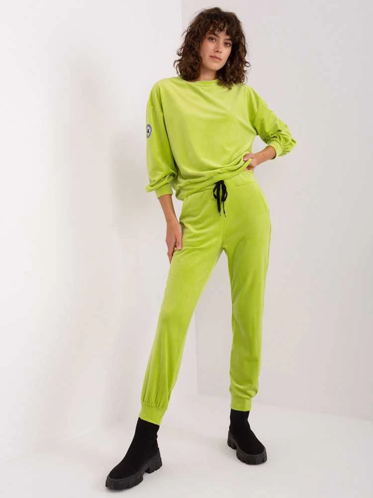 Italy Moda Veliūrinis komplektas moterimsDHJ-KMPL-8328.86-šviesiai žalia