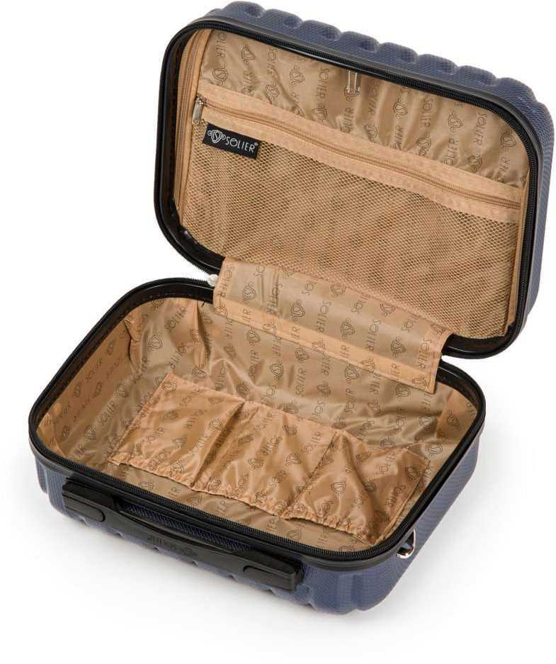 Kelioninis Solier Luggage Kosmetinis kelionių lagaminėlis XS ABS STL902 - Mėlynas