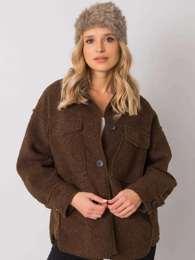 Kepurė Wool Fashion Italia Cap-AT-CZ-16801.38-tamsiai smėlio spalvos