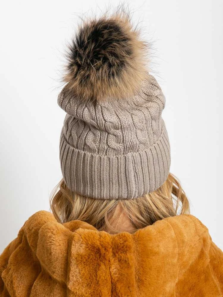 Wool Fashion Italia Cap-AT-CZ-173501.44-tamsiai smėlio spalvos