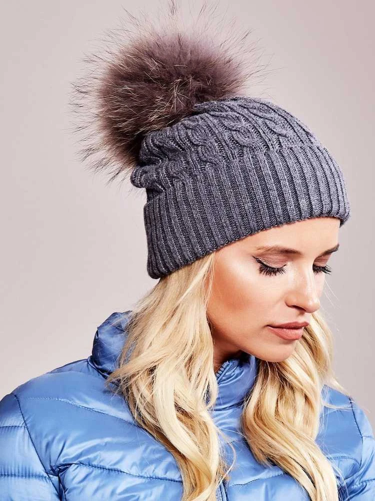 Wool Fashion Italia Cap-AT-CZ-173501.44-tamsiai pilka