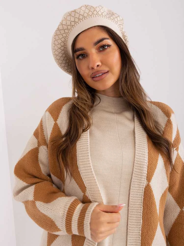 Wool Fashion Italia Cap-AT-CZ-231605.21P-šviesiai smėlio spalvos