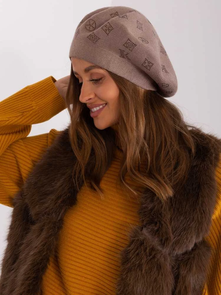 Wool Fashion Italia Cap-AT-CZ-2318.26-tamsiai smėlio spalvos