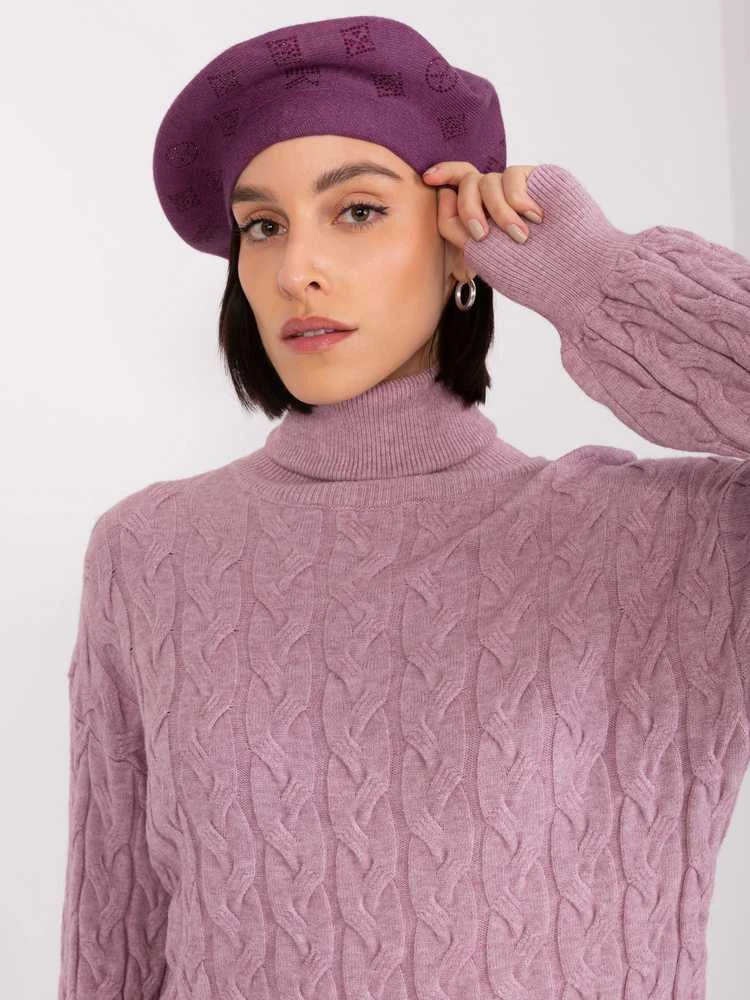 Wool Fashion Italia Cap-AT-CZ-2318.27-tamsiai violetinė