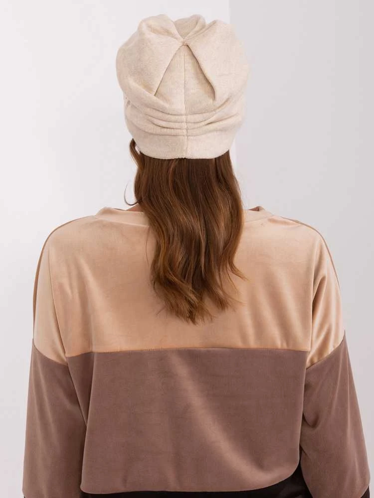 Wool Fashion Italia Cap-AT-CZ-23250.01P-šviesiai smėlio spalvos
