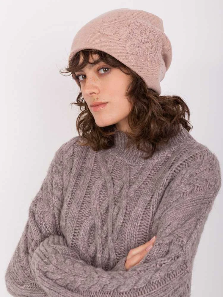 Wool Fashion Italia Cap-AT-CZ-23250.01P-tamsiai rožinė