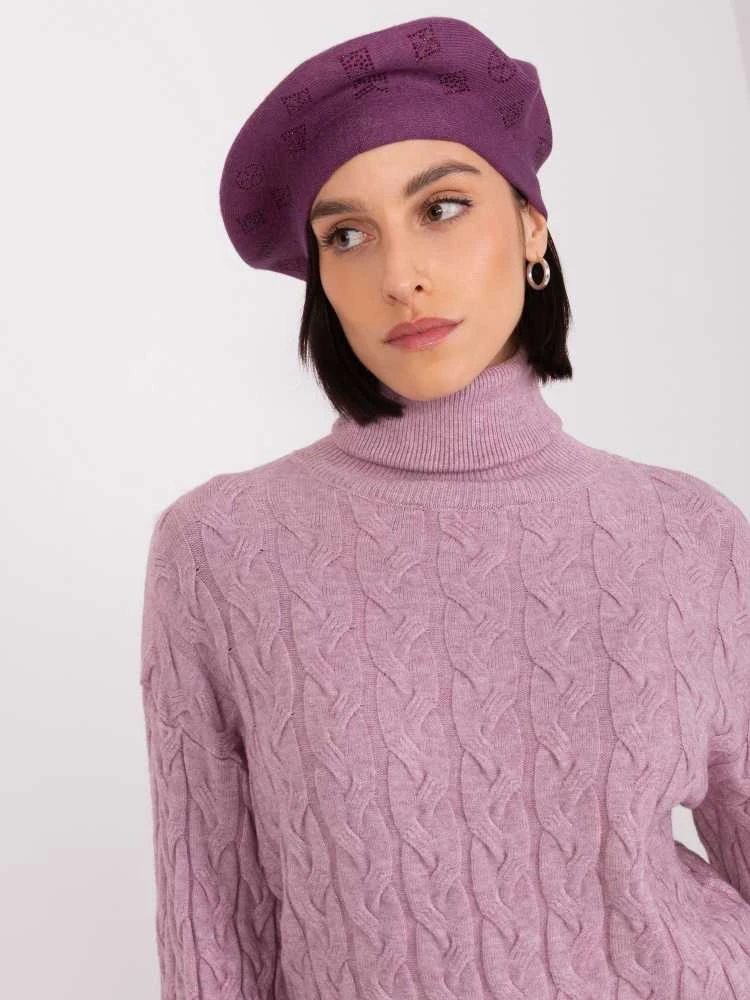 Wool Fashion Italia Cap-AT-CZ-2318.27-tamsiai violetinė