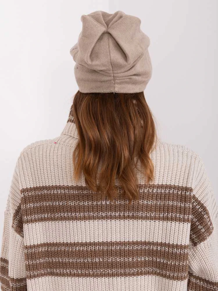 Wool Fashion Italia Cap-AT-CZ-23250.01P-tamsiai smėlio spalvos