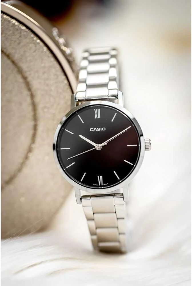 CASIO MOTERIŠKAS LAIKRODIS LTP-VT02D-1A + DĖŽUTĖ