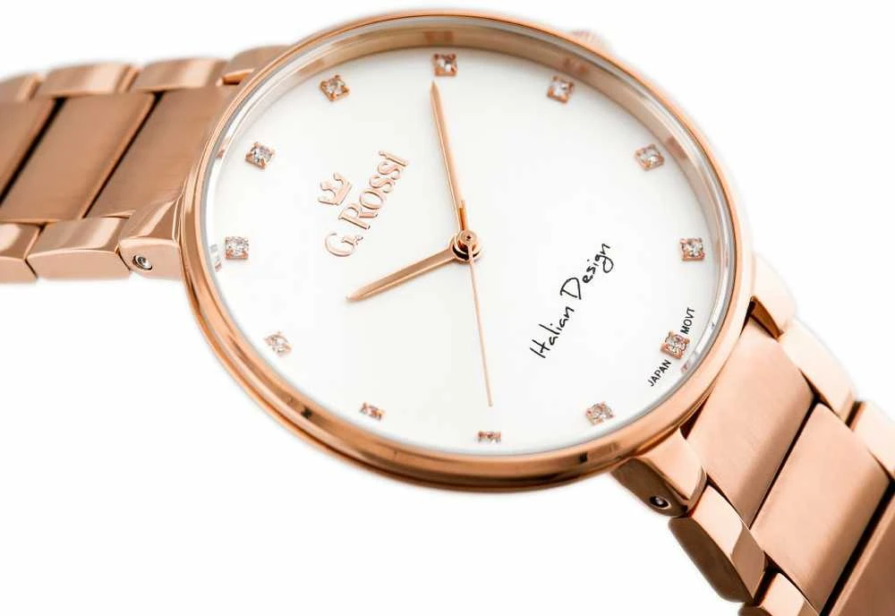 Laikrodis G. ROSSI WATCH - 11155B2-3D3 (zg784e) r.auksinis + BOX