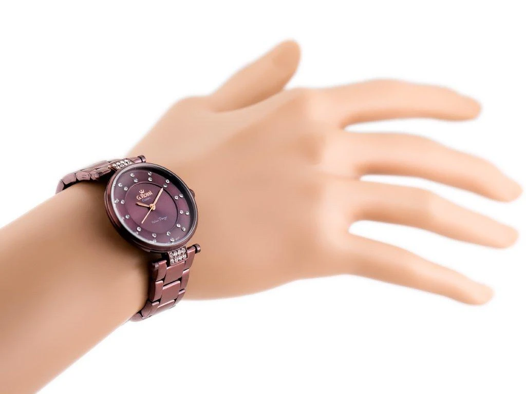 Laikrodis moterims G. ROSSI - C5131B-2B3 (zg780d) violet + dėžutė