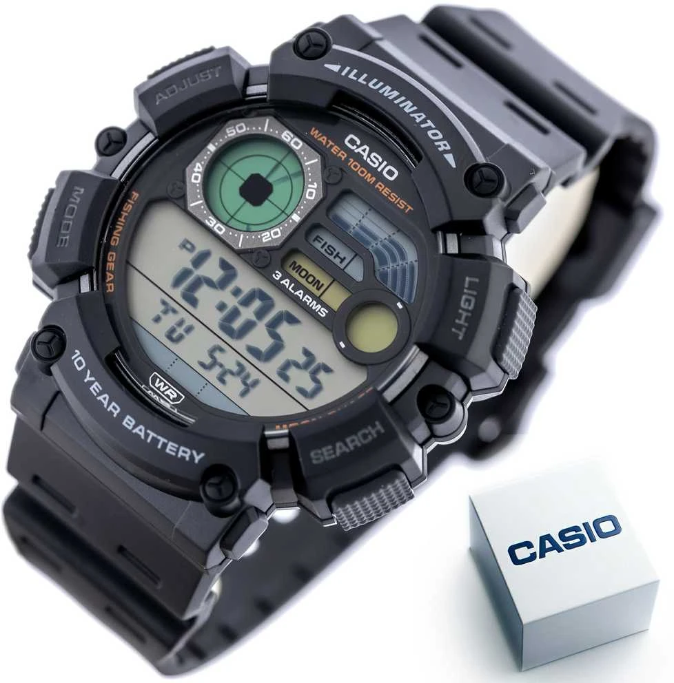 Laikrodis vyrams CASIO Digital Moonphase WS-1500H-1A + BOX