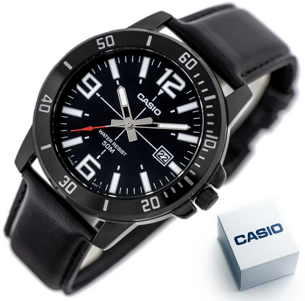 Laikrodis CASIO MEN'S WATCH MTP-VD01BL-1B (zd169d) + BOX