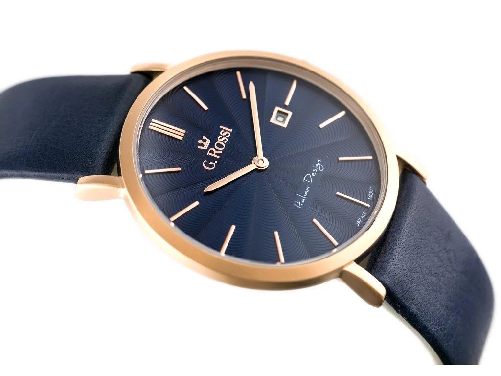 G.Rossi Laikrodis vyrams G. ROSSI - 10853A - SLIM (zg184h) + dėžutė