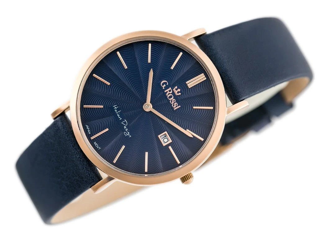 G.Rossi Laikrodis vyrams G. ROSSI - 10853A - SLIM (zg184h) + dėžutė