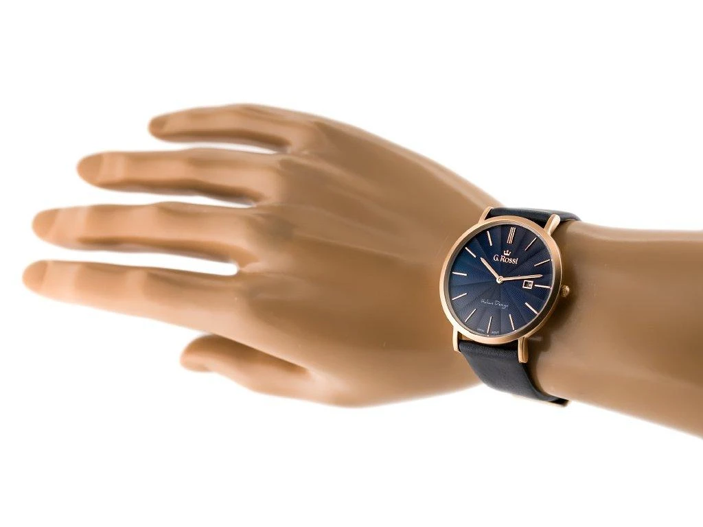 G.Rossi Laikrodis vyrams G. ROSSI - 10853A - SLIM (zg184h) + dėžutė
