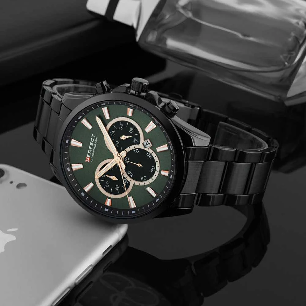 PERFECT VYRIŠKAS LAIKRODIS M510CH-04 - CHRONOGRAFAS (zp386d) + DĖŽUTĖ