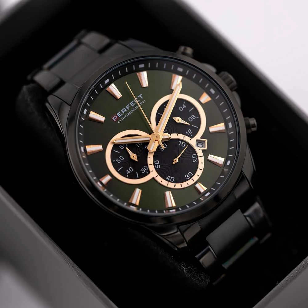 PERFECT VYRIŠKAS LAIKRODIS M510CH-04 - CHRONOGRAFAS (zp386d) + DĖŽUTĖ
