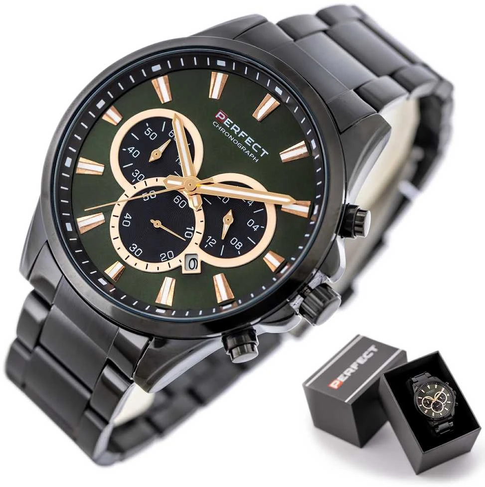PERFECT VYRIŠKAS LAIKRODIS M510CH-04 - CHRONOGRAFAS (zp386d) + DĖŽUTĖ