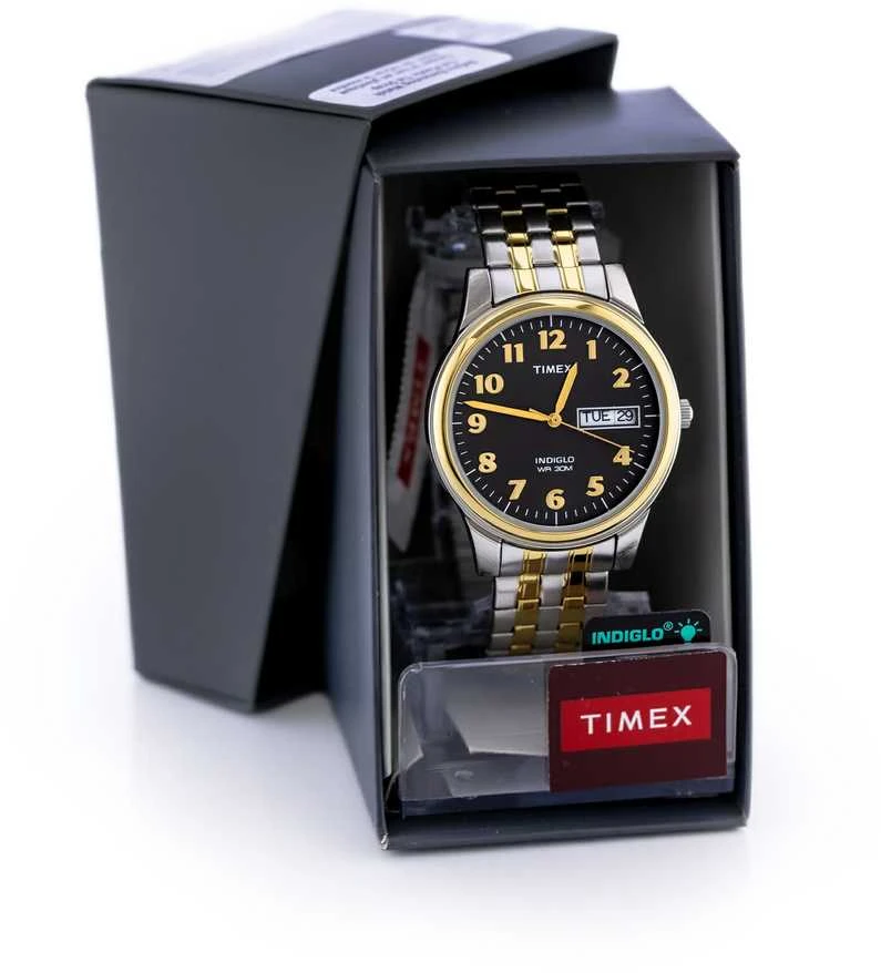 TIMEX Charles dviejų spalvų vyriškas laikrodis T26481 INDIGLO + DĖŽUTĖ
