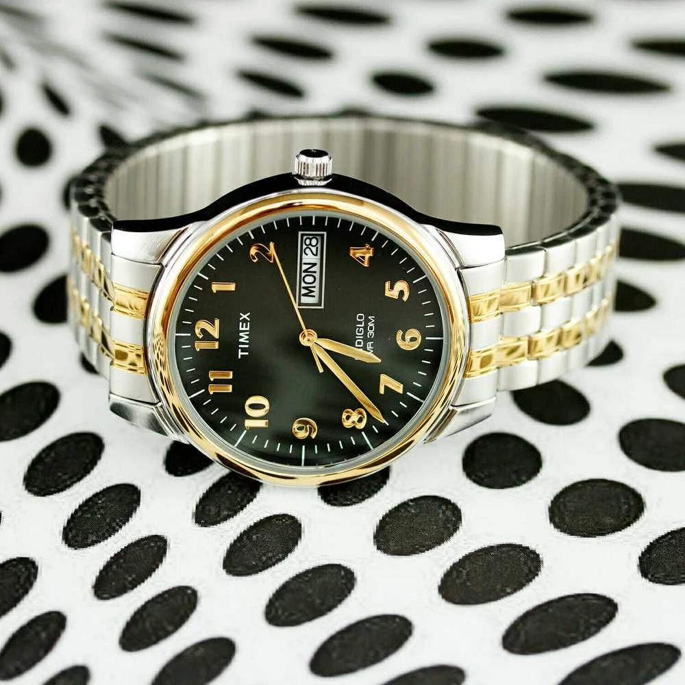 TIMEX Charles dviejų spalvų vyriškas laikrodis T26481 INDIGLO + DĖŽUTĖ