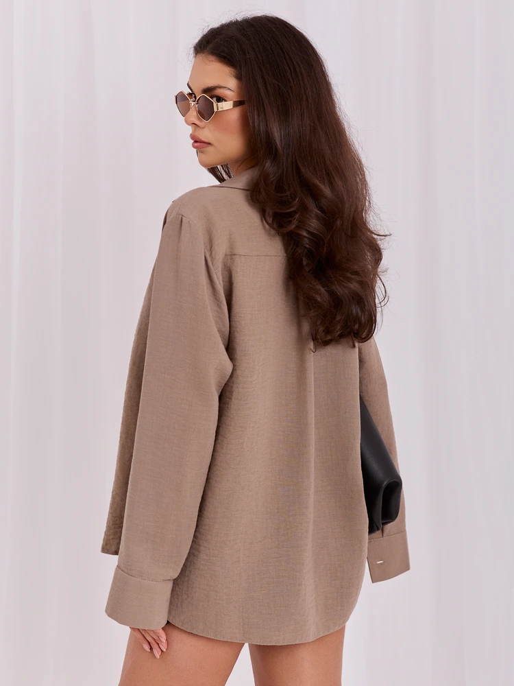 Lakerta Koszula-LK-KS-510109.70-smėlio spalva