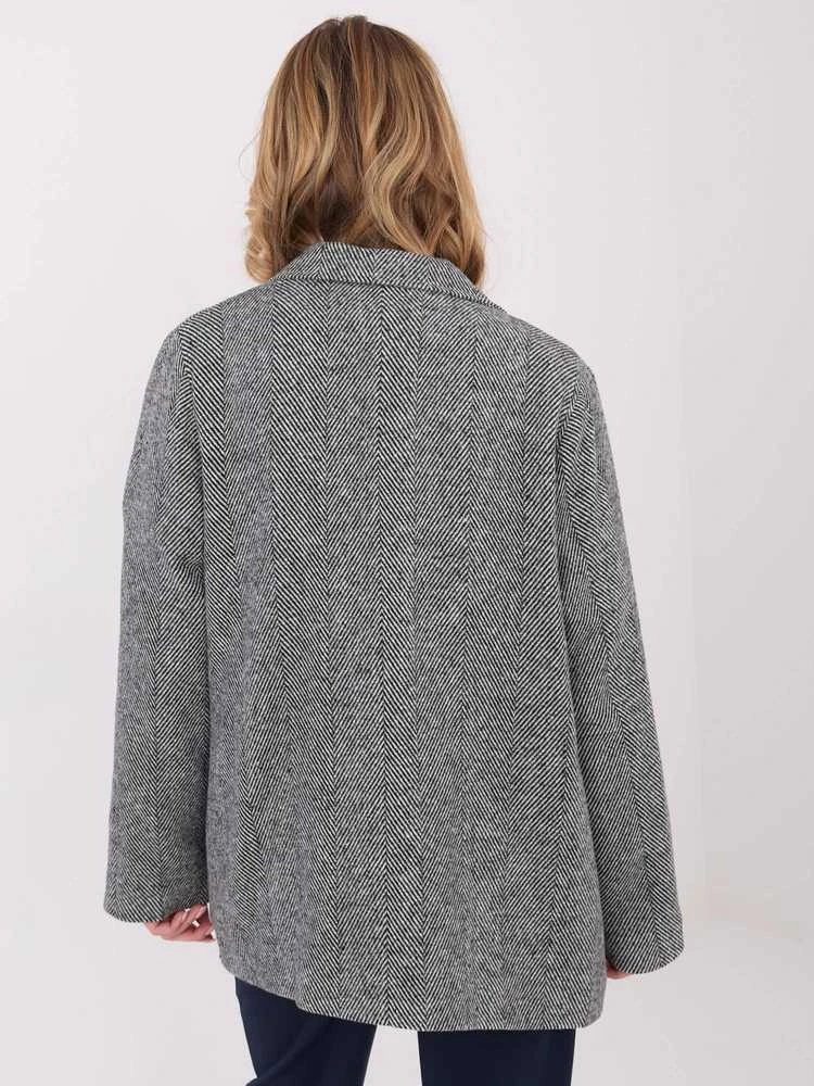 Lakerta Švarkas moterims LK-MA-510036.03-juoda-balta