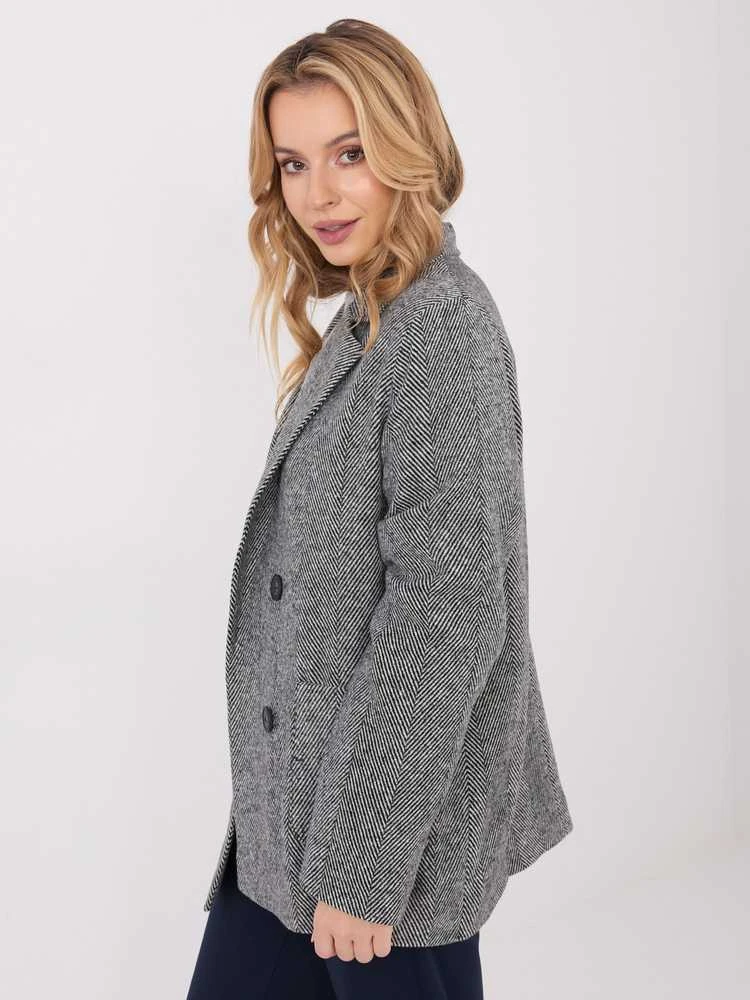 Lakerta Švarkas moterims LK-MA-510036.03-juoda-balta