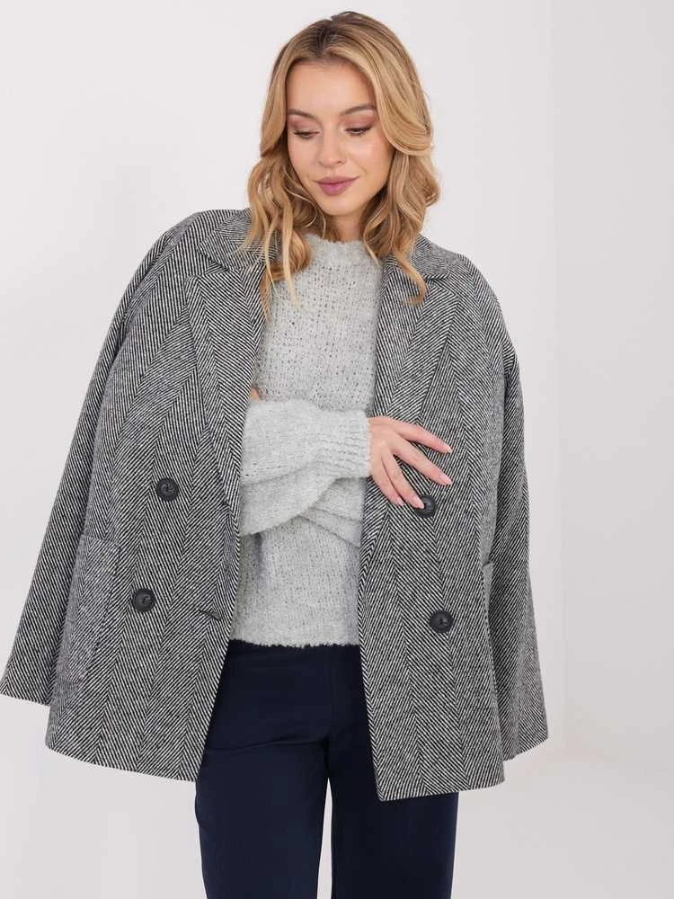 Lakerta Švarkas moterims LK-MA-510036.03-juoda-balta