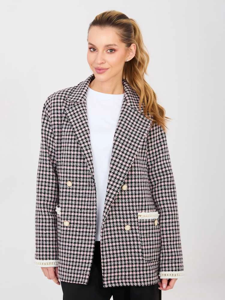 Lakerta Švarkas moterims -LK-MA-510149.93-juoda-rožinė