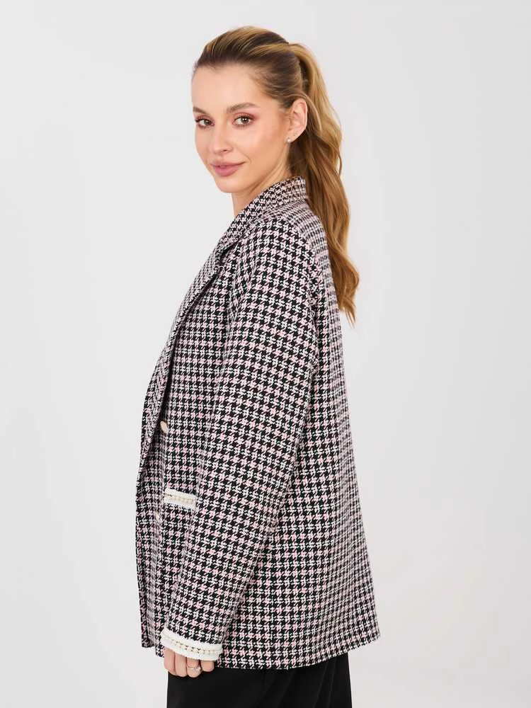 Lakerta Švarkas moterims -LK-MA-510149.93-juoda-rožinė