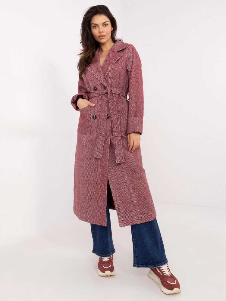 Lakerta Paltas moterims LK-PL-509835.19 bordo spalvos