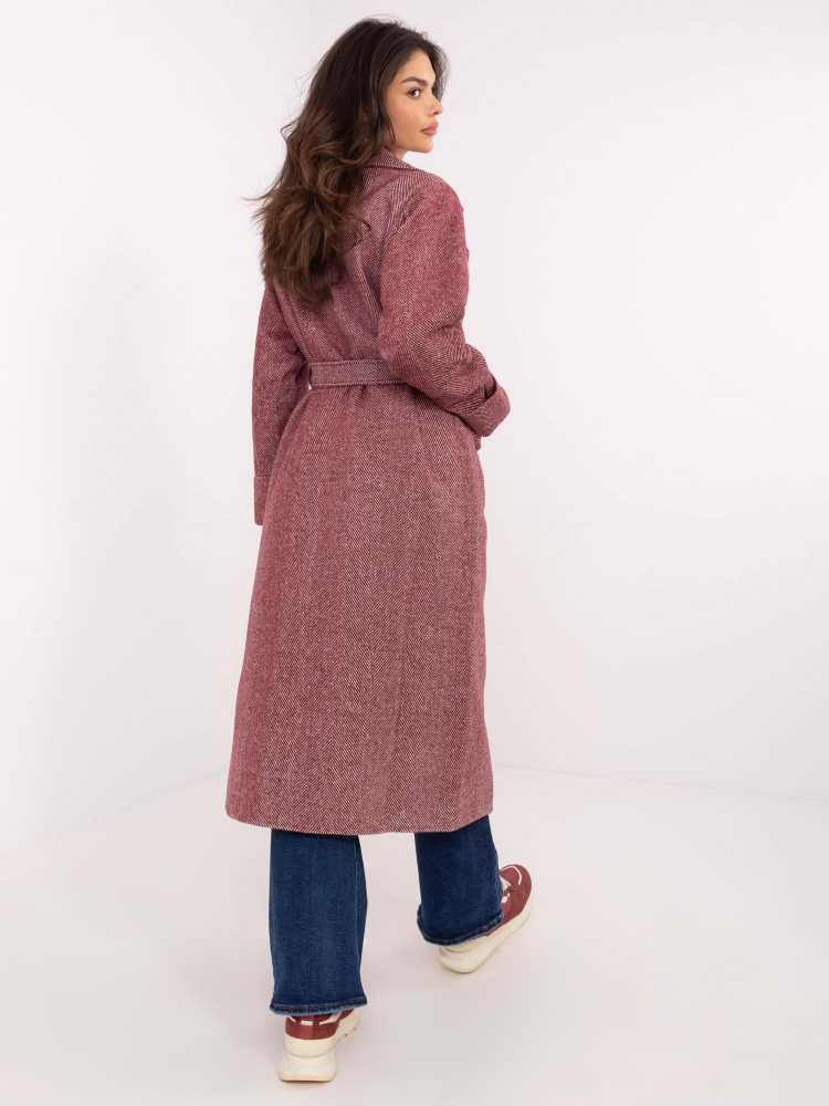 Lakerta Paltas moterims LK-PL-509835.19 bordo spalvos