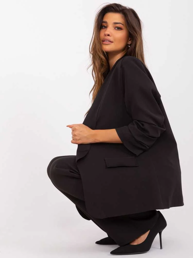 Lakerta Švarkas moterims -LK-MA-509034.85-juoda