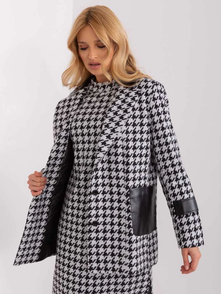 Lakerta Švarkas moterims -LK-MA-509511.99-balta-juoda