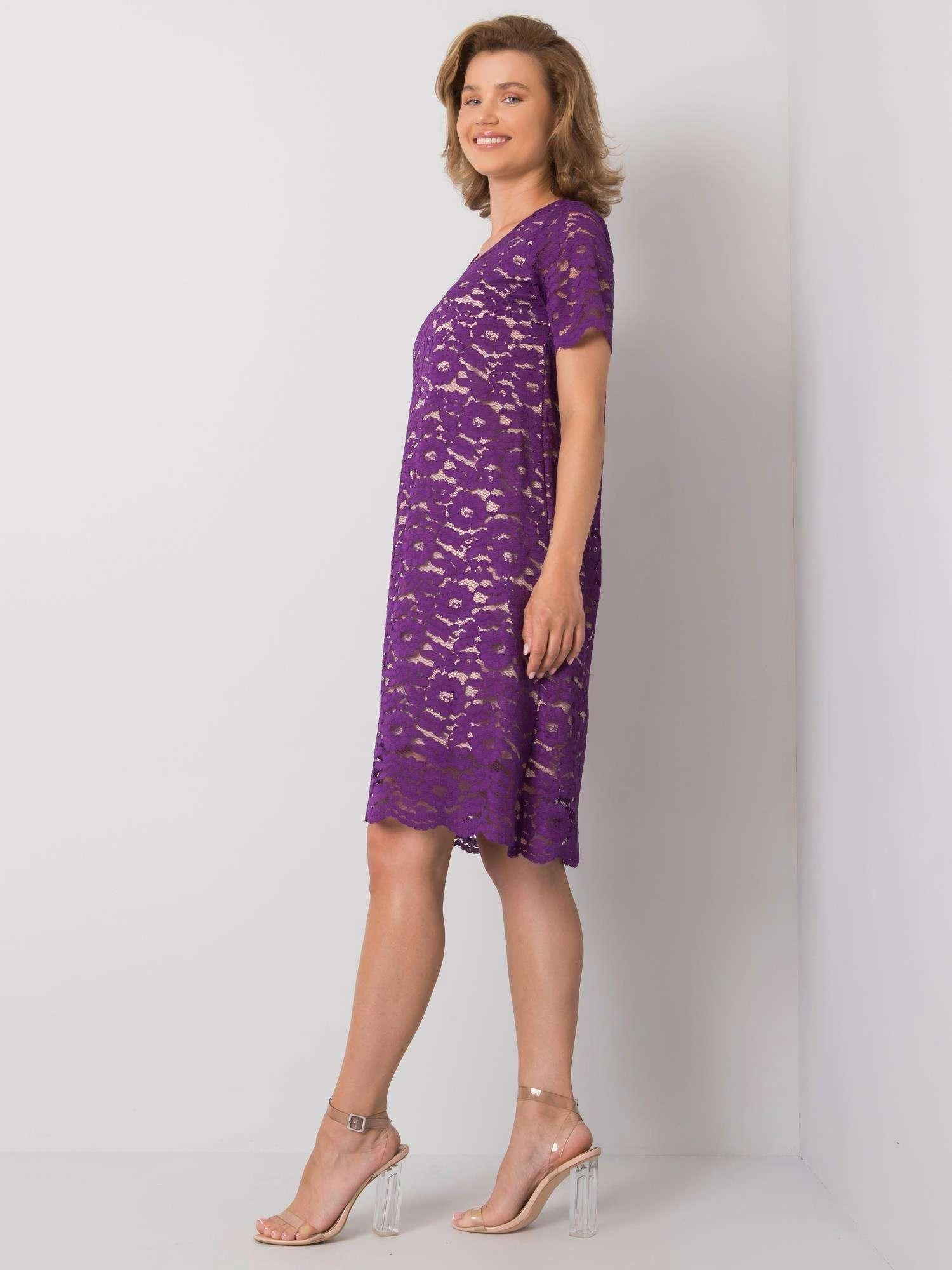 Lakerta Suknelė-LK-SK-506732.39P-tamsiai violetinė
