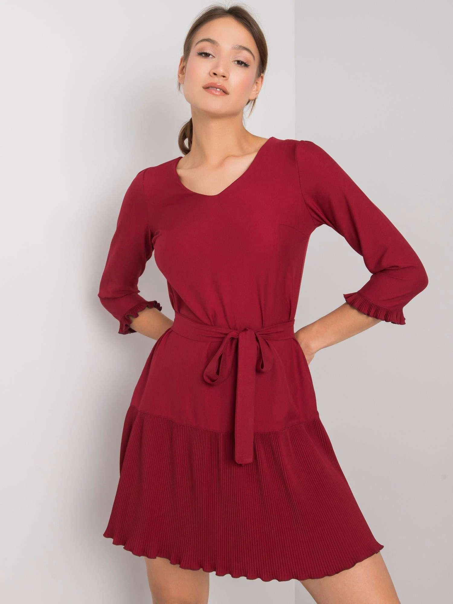 Lakerta Suknelė-LK-SK-507733.80P-bordo