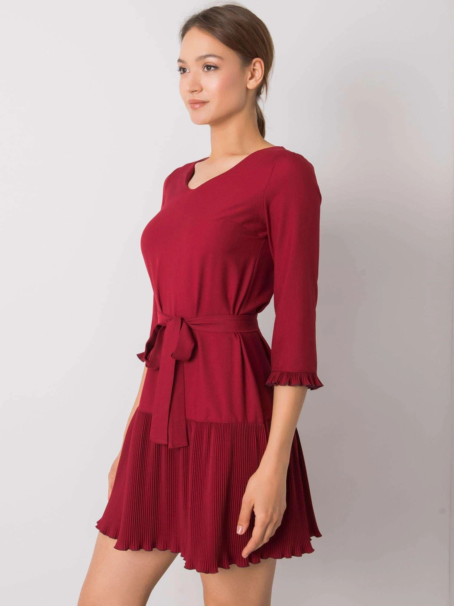 Lakerta Suknelė-LK-SK-507733.80P-bordo