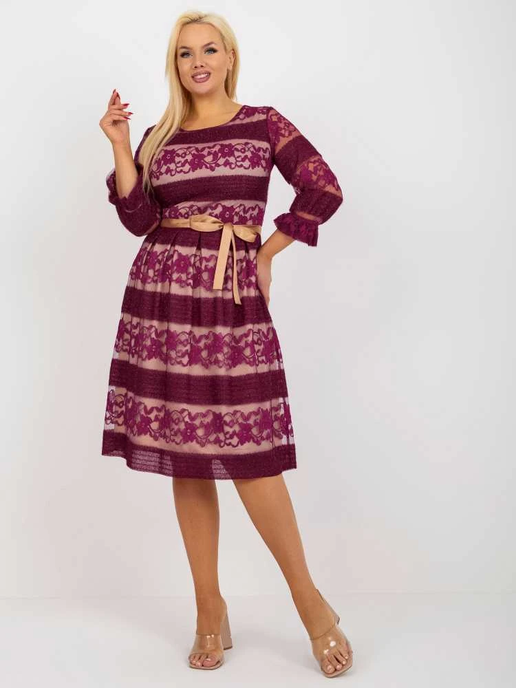 Lakerta Suknelė-LK-SK-507356.01-violetinė