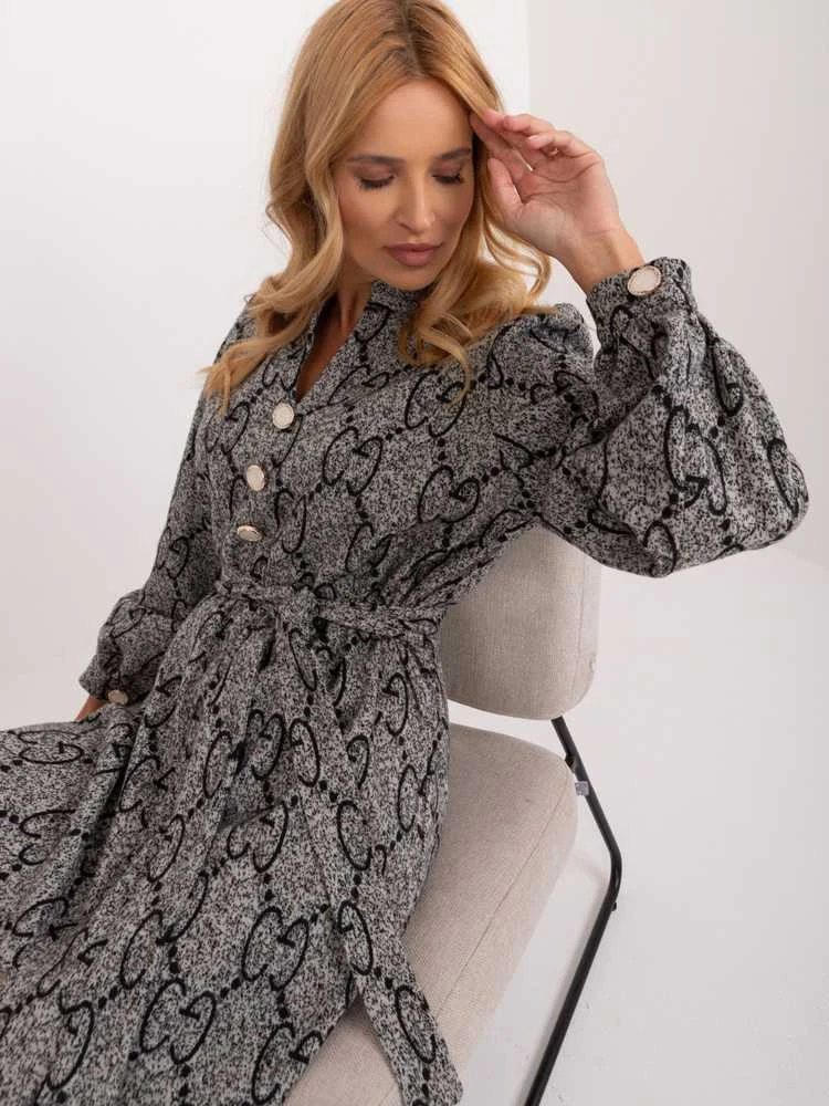 Lakerta Suknelė-LK-SK-509107.00X-pilka-juoda