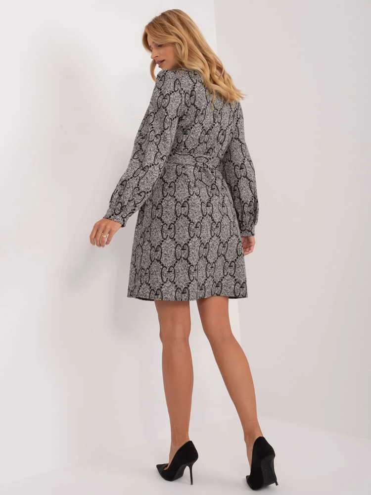Lakerta Suknelė-LK-SK-509107.00X-pilka-juoda